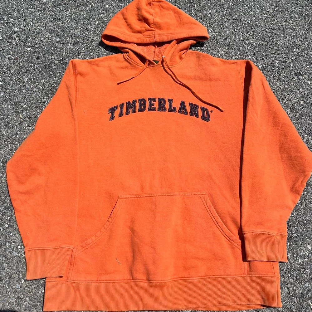High Quality Orange Timberland Arch Logo Hoodie size S